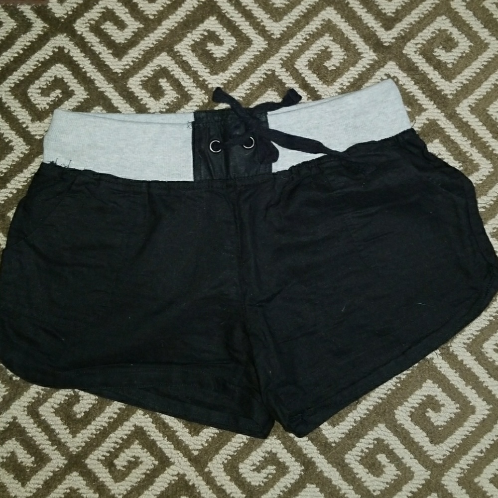 Black Linen Shorts